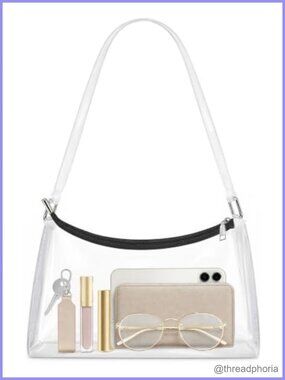 Clear Hobo Shoulder Bag Stadium Approved Purse for Events